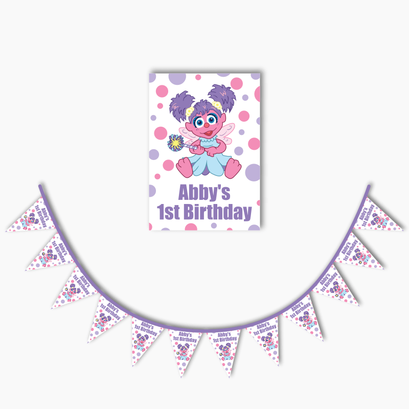 Personalised Abby Cadabby Party Poster &amp; Bunting Combo