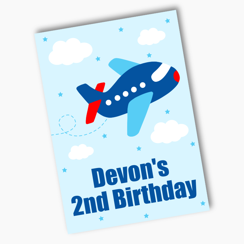 Personalised Airplane Birthday Party Posters