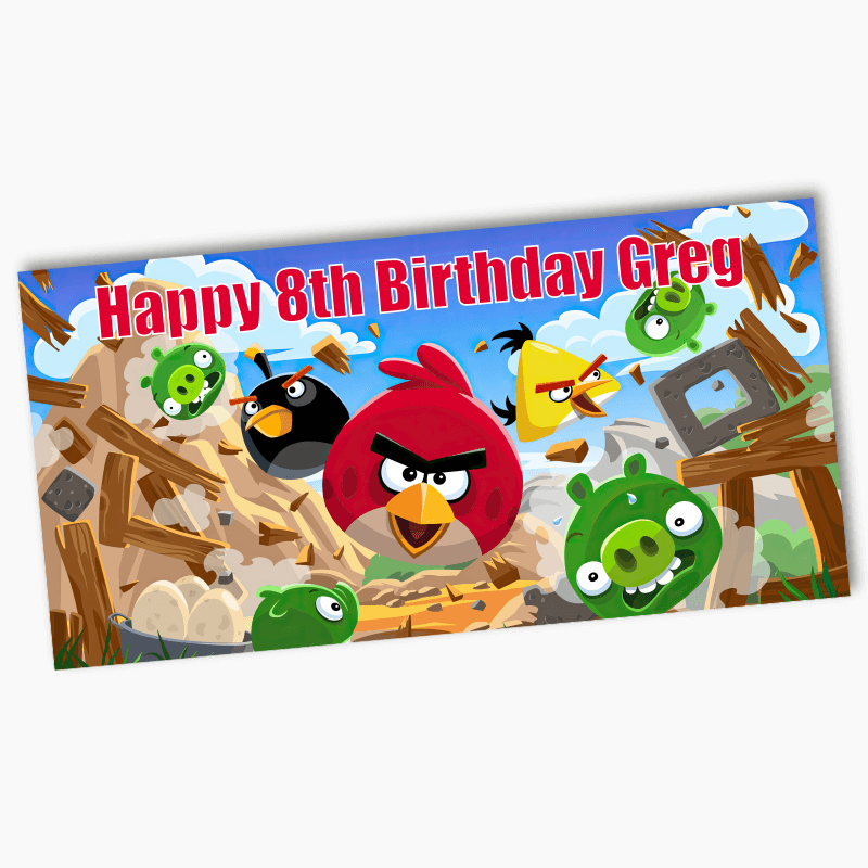 Personalised Angry Birds Birthday Party Banners