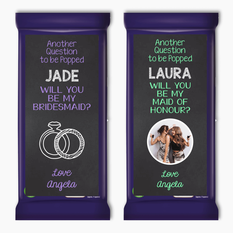 'Another Question' Will you be my Bridesmaid? Cadbury Chocolate Labels
