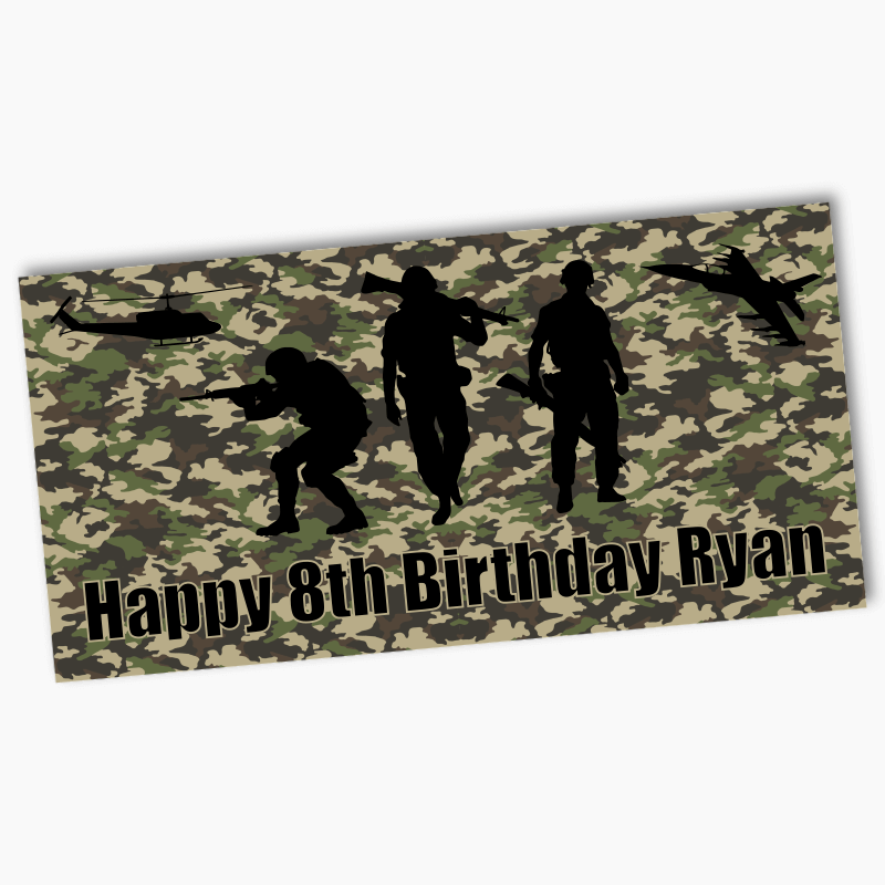 Personalised Army and Camouflage Party Banners