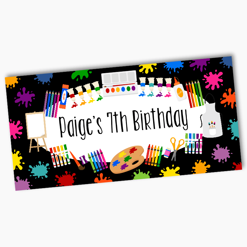 Personalised Art Birthday Party Banners