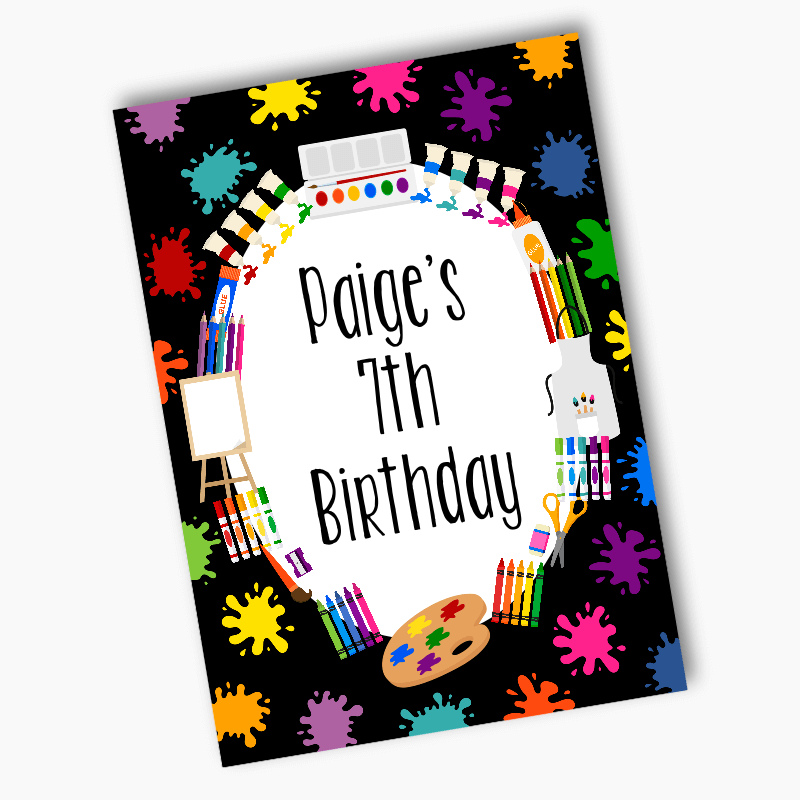 Personalised Art Birthday Party Posters