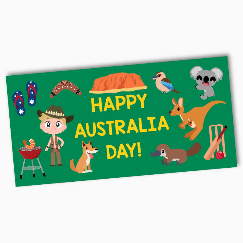 Fun Aussie Character Australia Day Party Banners