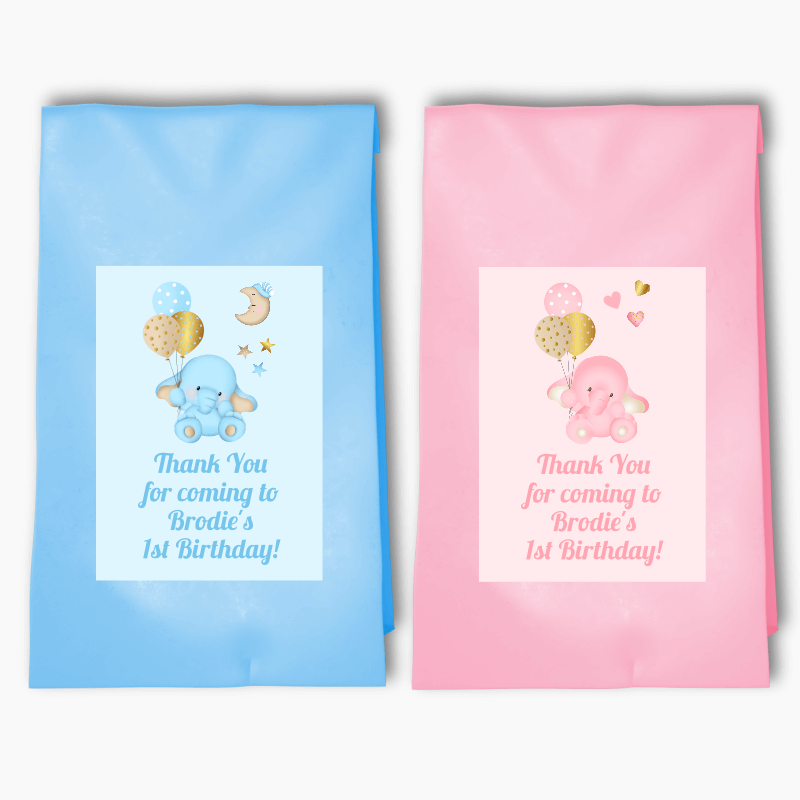Baby Elephant Party Bags &amp; Labels