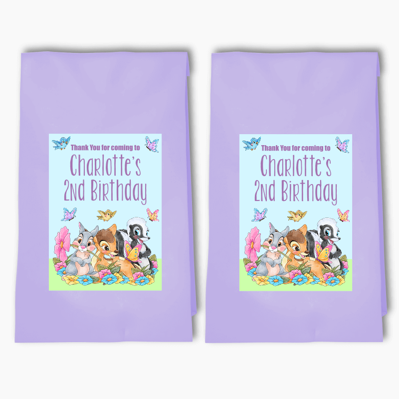 Personalised Bambi Birthday Party Bags & Labels