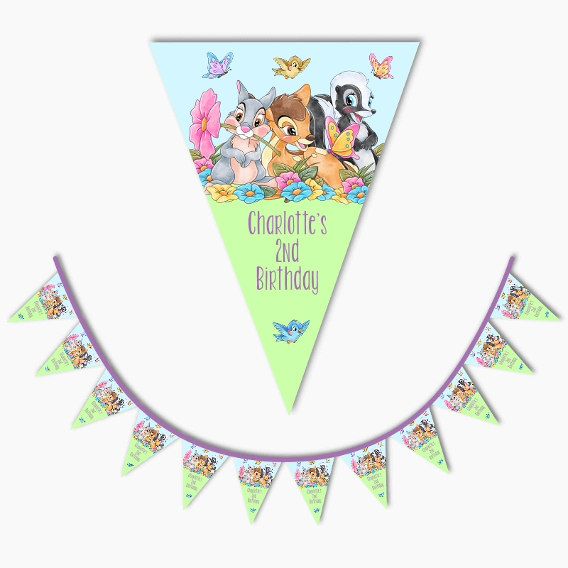 Personalised Bambi Birthday Party Flag Bunting