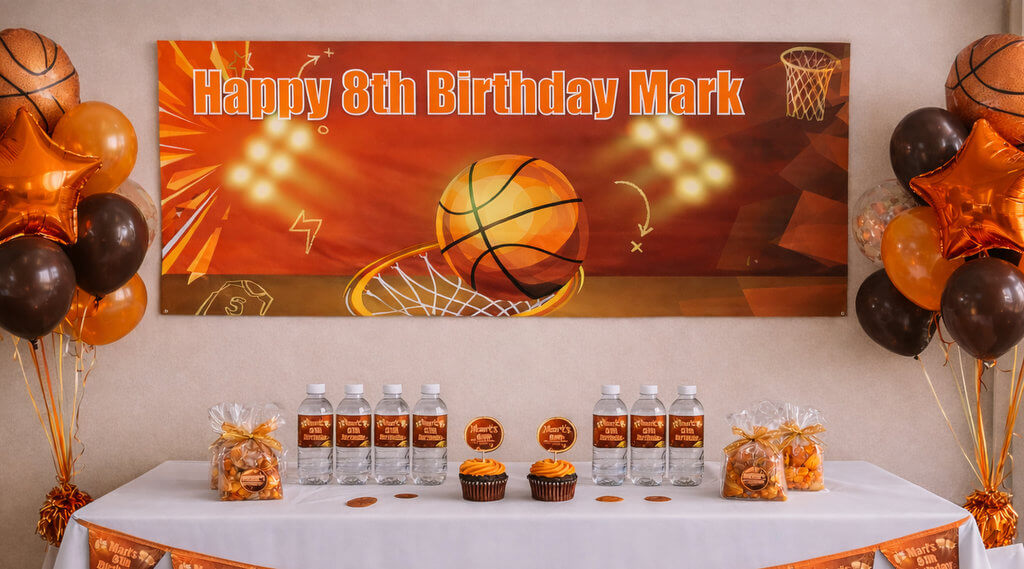 Personalised Basketball Birthday Party Banners