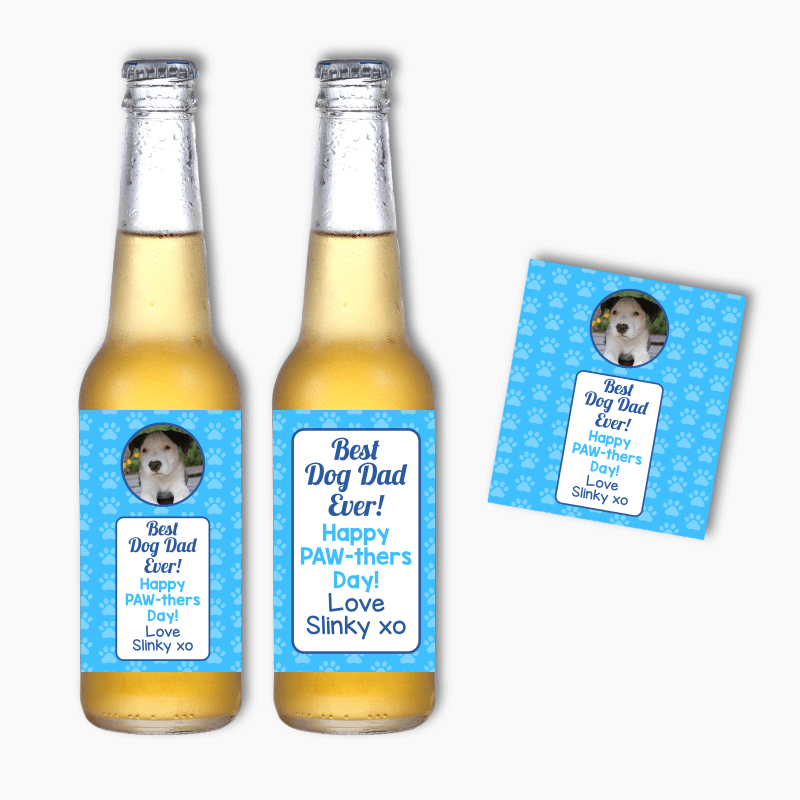 Best Dog Dad Fathers Day Gift Beer Labels