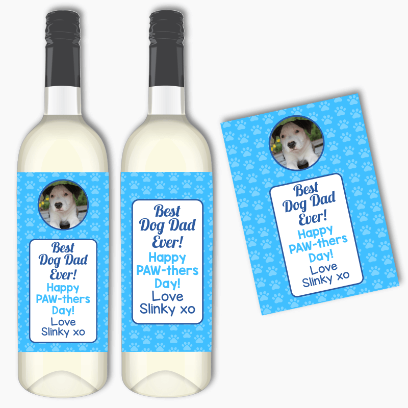 Best Dog Dad Fathers Day Gift Wine Labels