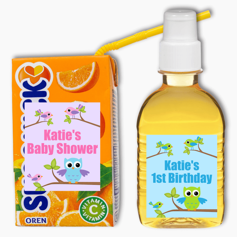 Birds & Owl Party Rectangle Favour Stickers