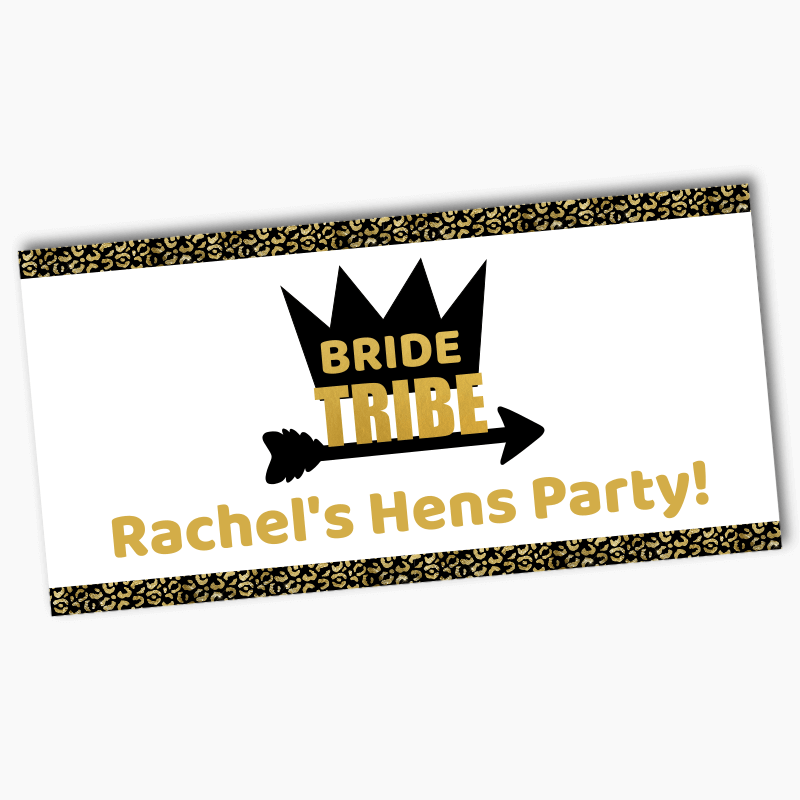 Personalised Black &amp; Gold Bride Tribe Hens Party Banners