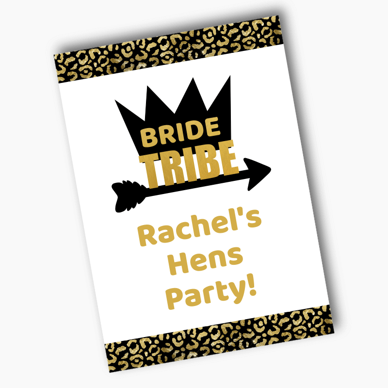 Personalised Black &amp; Gold Bride Tribe Hens Party Posters