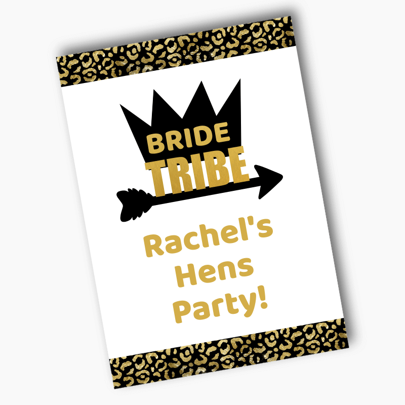 Personalised Black & Gold Bride Tribe Hens Party Posters