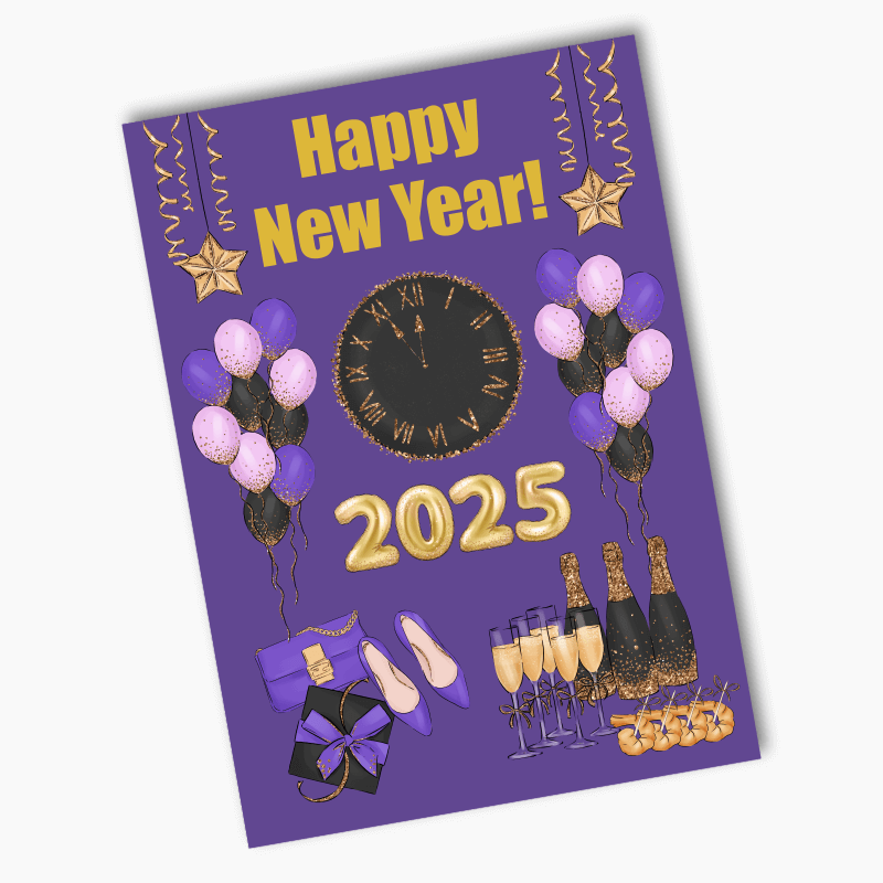 Purple, Black & Gold New Years Party Posters