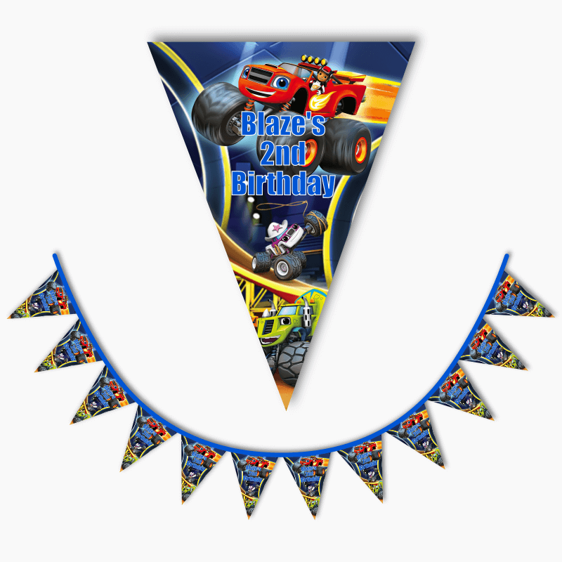 Personalised Blaze and the Monster Machines Party Flag Bunting