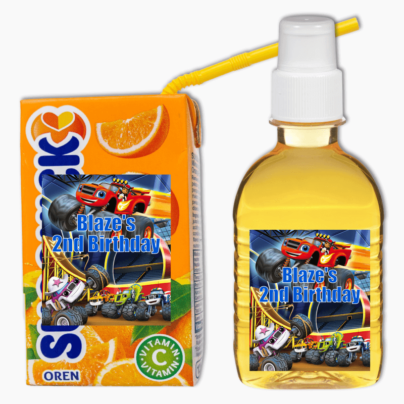 Blaze and the Monster Machines Party Rectangle Drink Labels