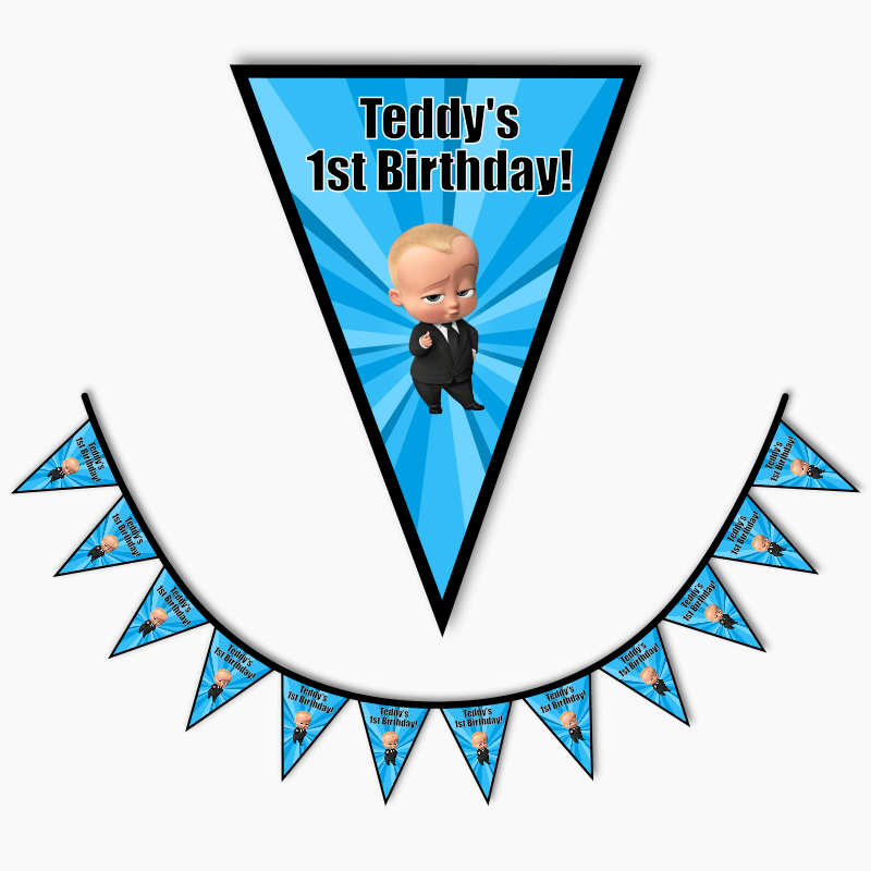 Personalised Boss Baby Birthday Party Flag Bunting