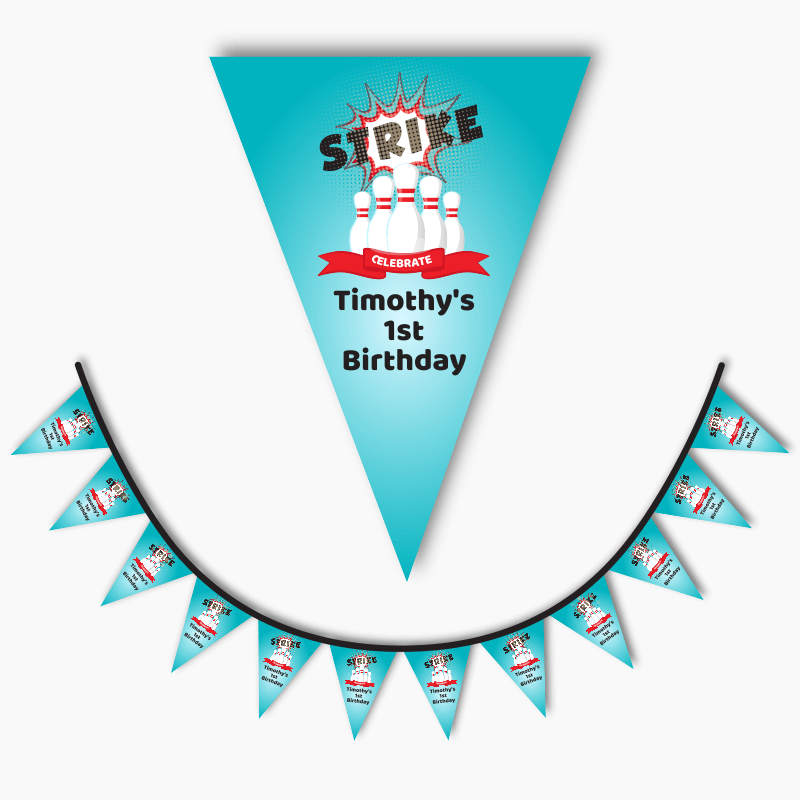 Personalised Bowling Birthday Party Flag Bunting