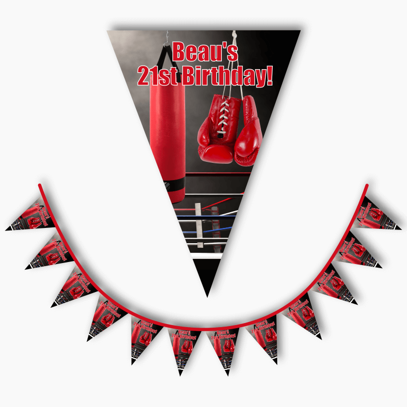 Personalised Boxing Birthday Party Flag Bunting