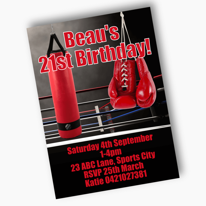 Personalised Boxing Birthday Party Invites