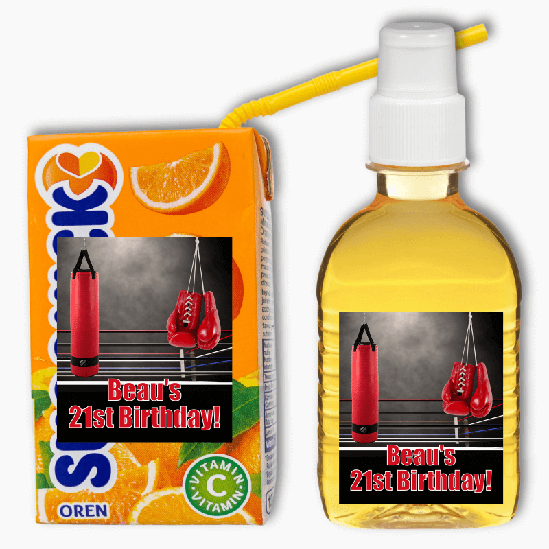 Boxing Birthday Party Rectangle Favour Stickers