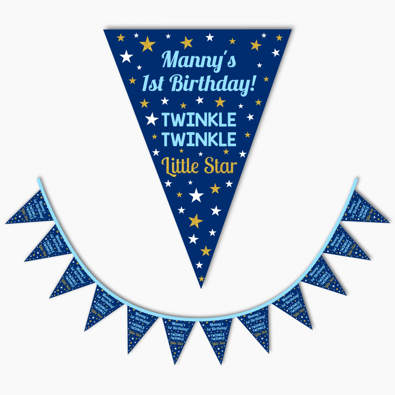 Boys Twinkle Twinkle Little Star Party Flag Bunting