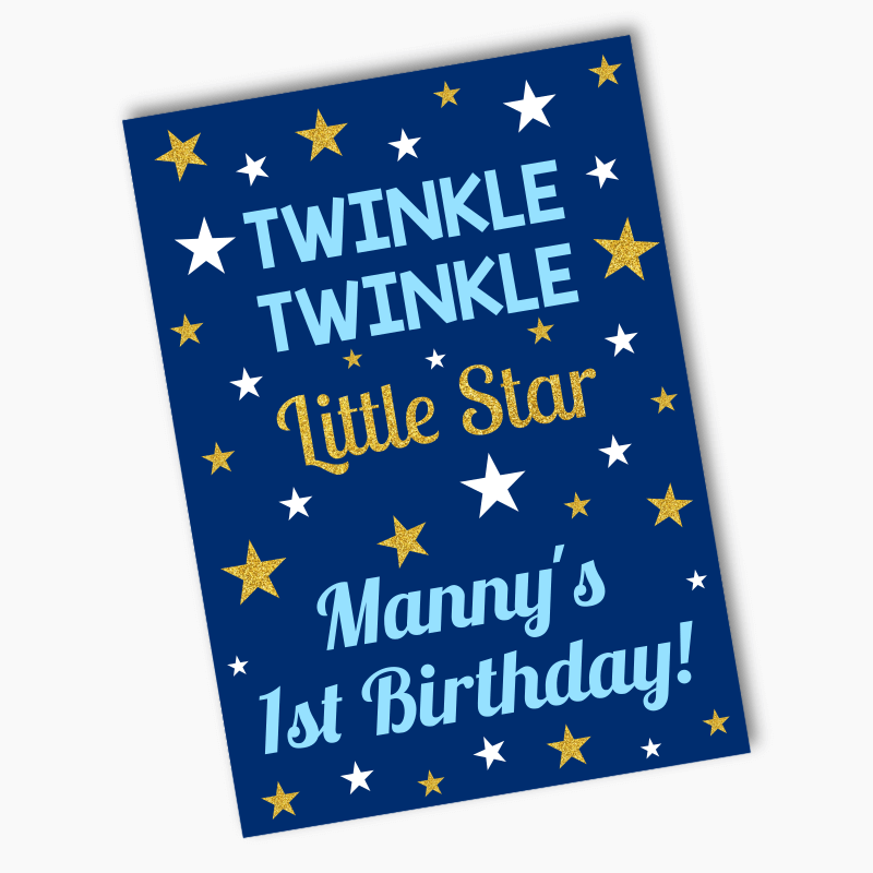 Boys Twinkle Twinkle Little Star Party Poster