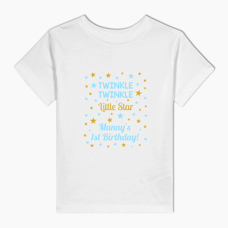 Personalised Twinkle Twinkle Little Star Adults T-Shirt - Blue