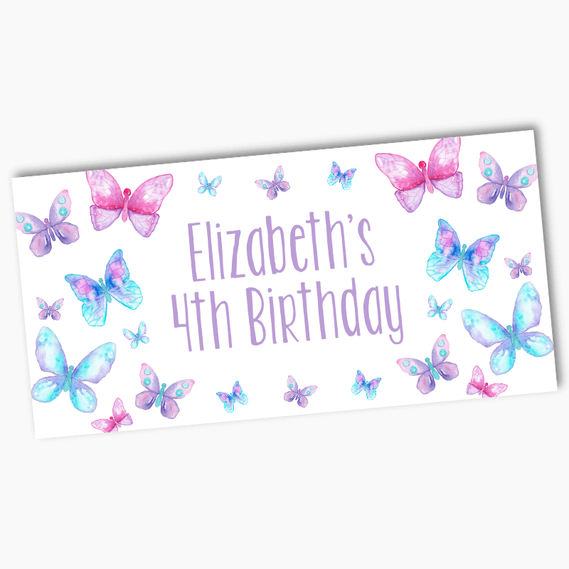 Personalised Butterfly Birthday Party Banners