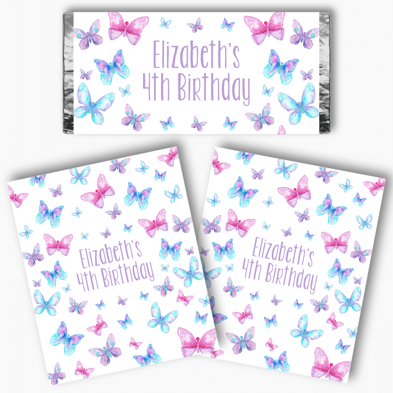 Personalised Butterfly Party Mini Chocolate Labels