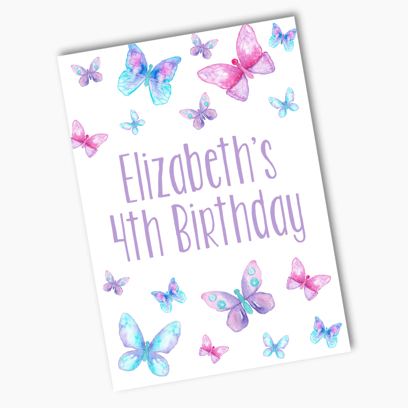 Personalised Butterfly Birthday Party Posters