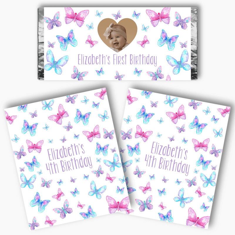 Personalised Butterfly Party Mini Chocolate Labels