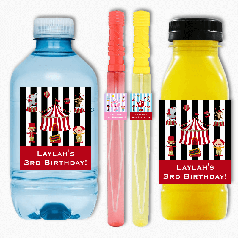 Carnival Party Rectangle Favour Stickers