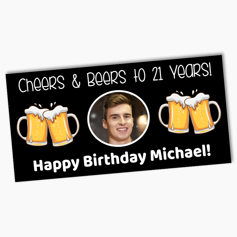 Personalised Cheers & Beers Party Banners with Photo