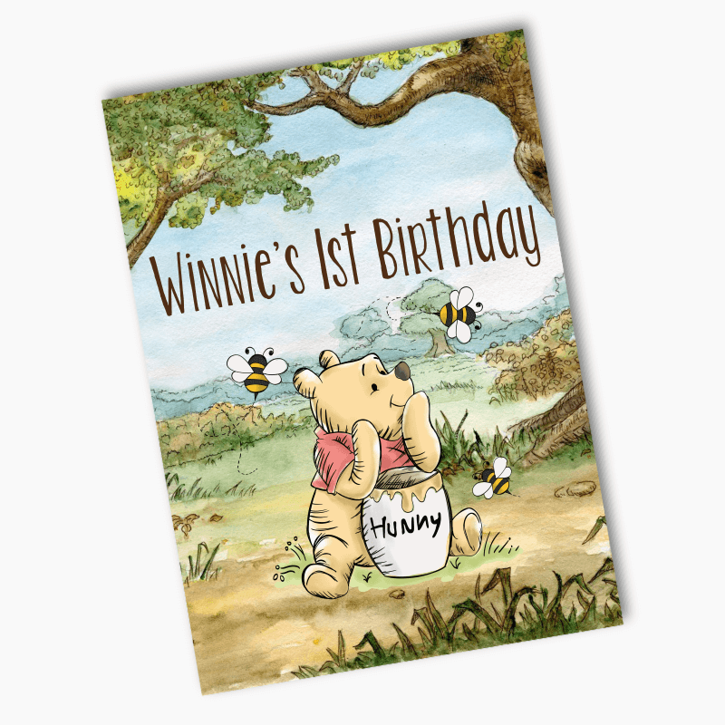 Personalised Classic Winnie the Pooh Party Posters