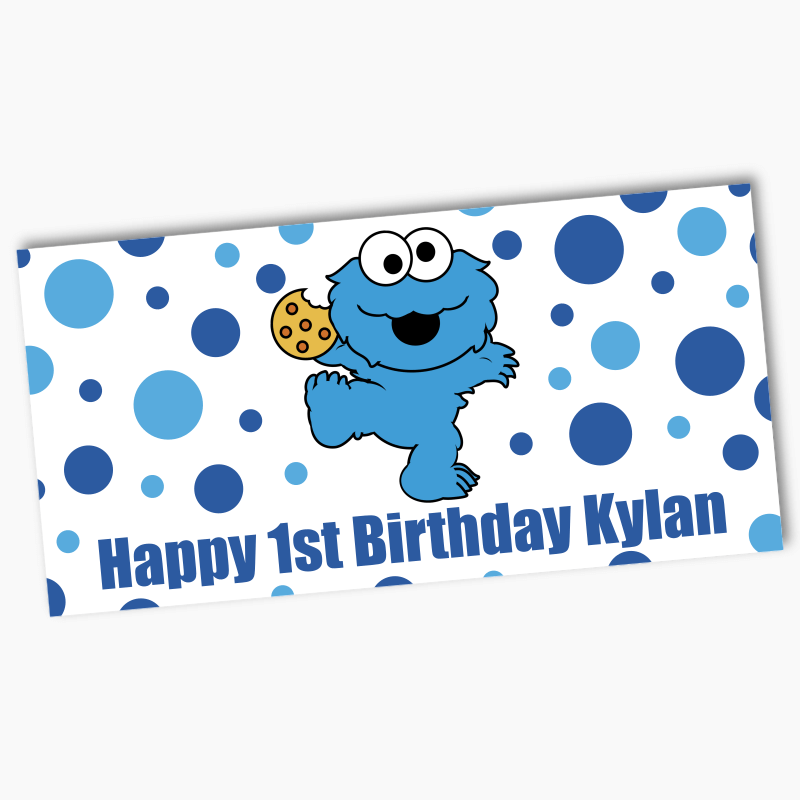 Personalised Cookie Monster Party Banners