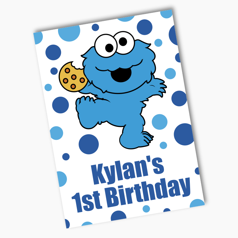 Personalised Cookie Monster Birthday Party Posters