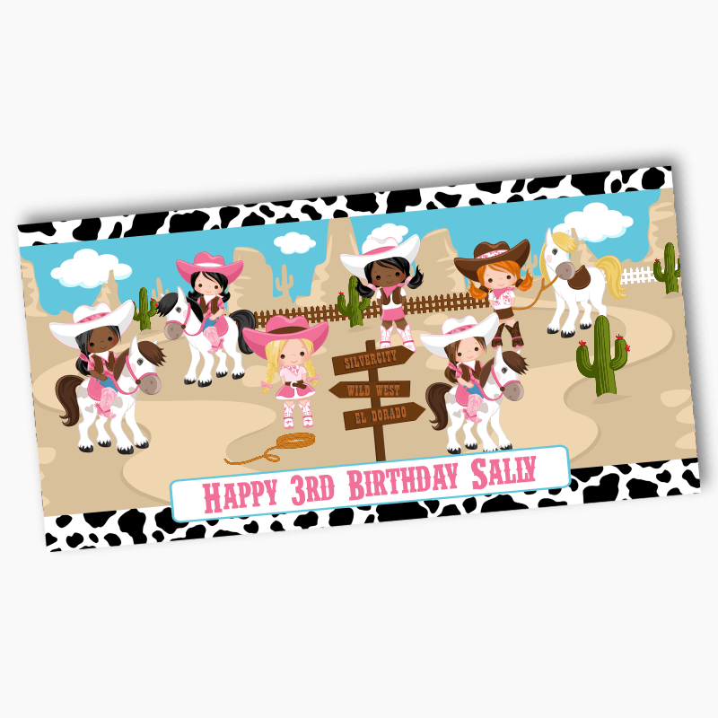 Personalised Cowgirl Birthday Party Banners