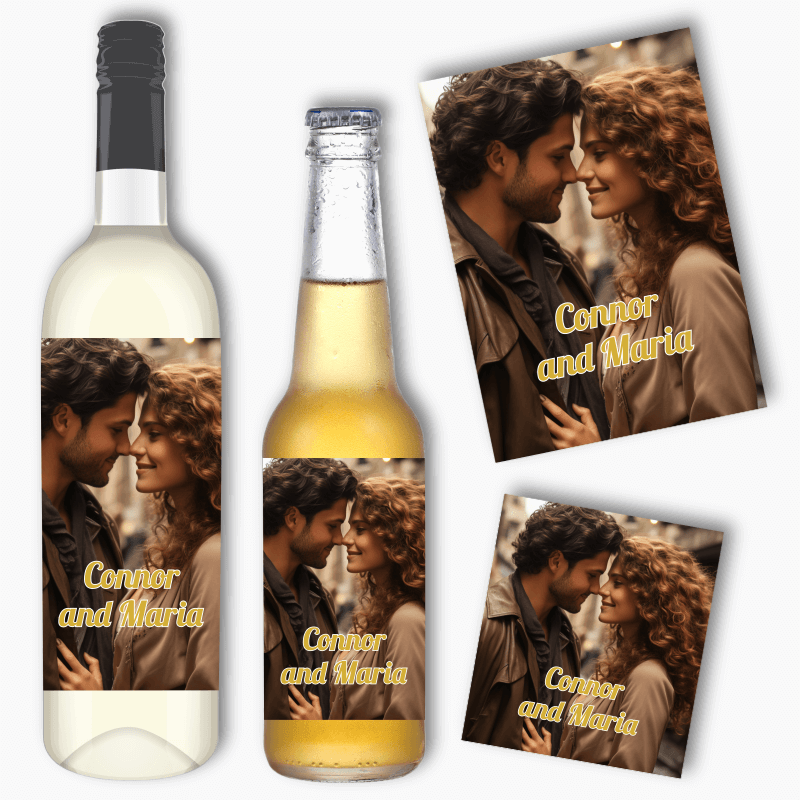 Personalised Create Your Own Engagement Wine & Beer Labels