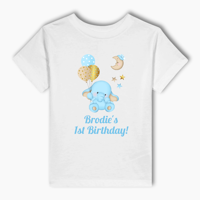 Personalised Baby Elephant Party Adults T-Shirt - Yellow