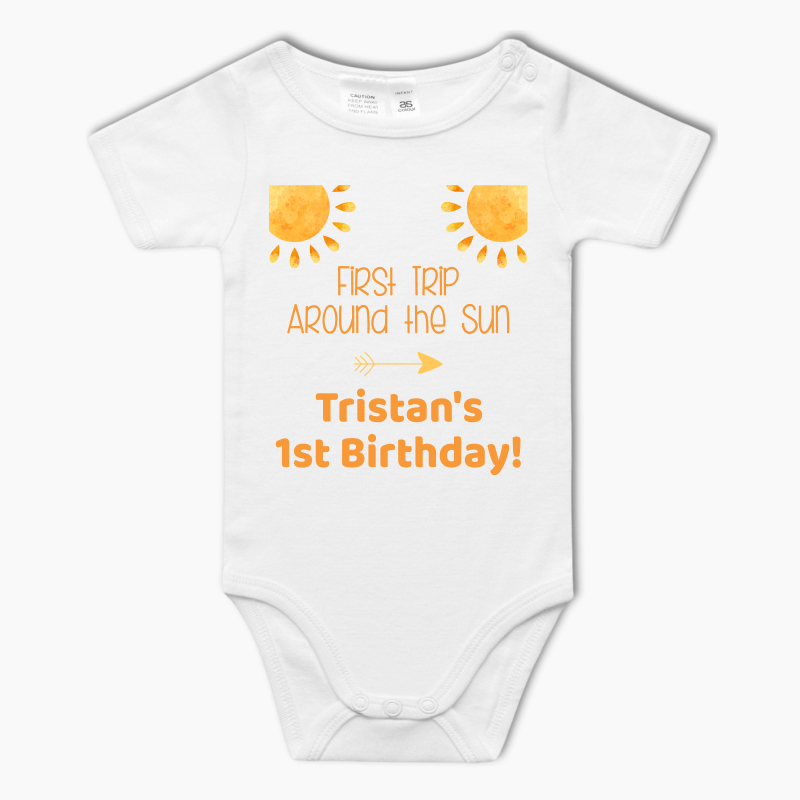 Boho First Trip Around the Sun Baby One-Piece Romper
