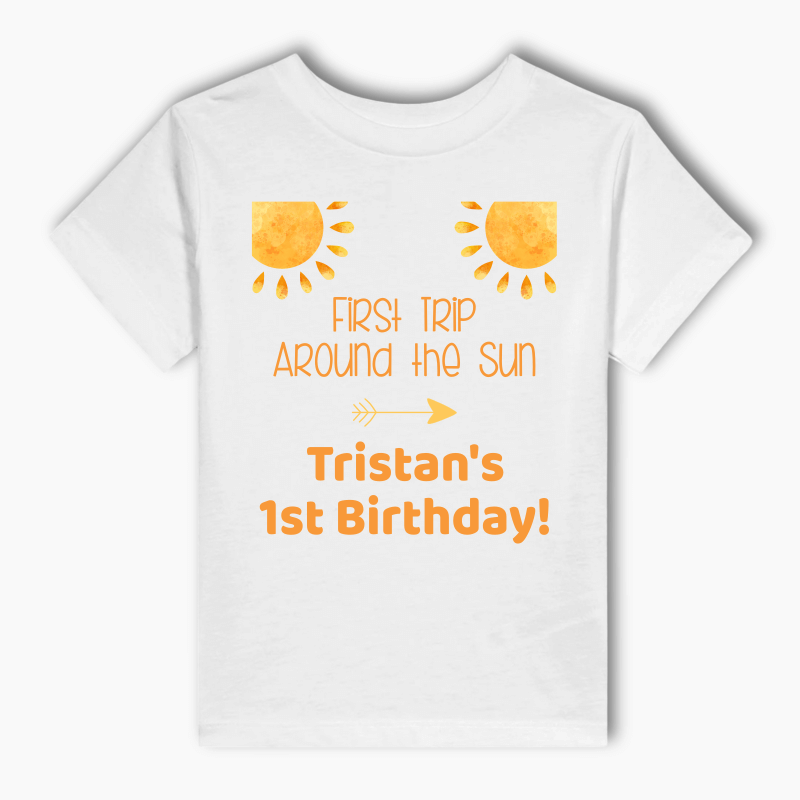 Personalised Boho First Trip Around the Sun Kids T-Shirt