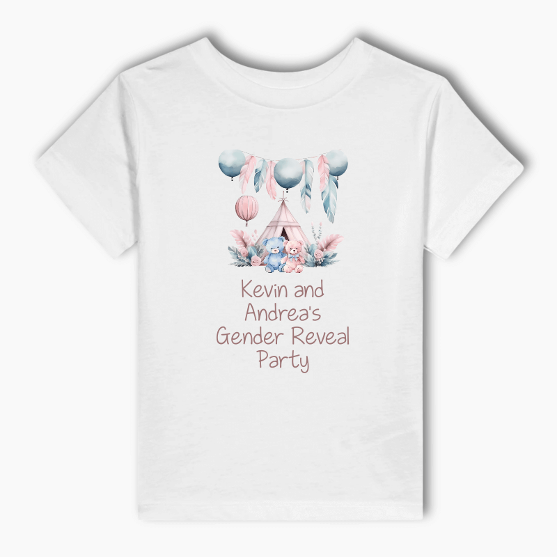Personalised Boho Teddy Bear Gender Reveal Adults T-Shirt