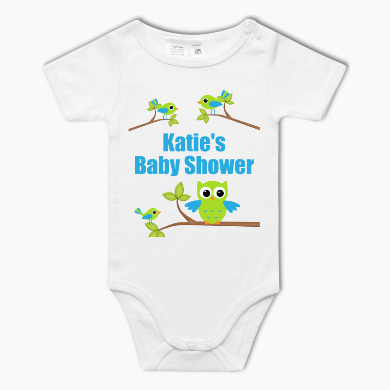 Personalised Birds & Owl Baby One-Piece Romper - Boys