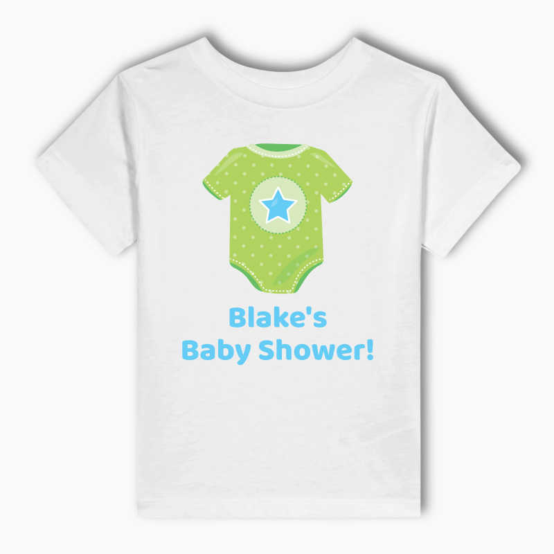 Personalised Blue & Green Onesie Baby Shower Adults T-Shirt
