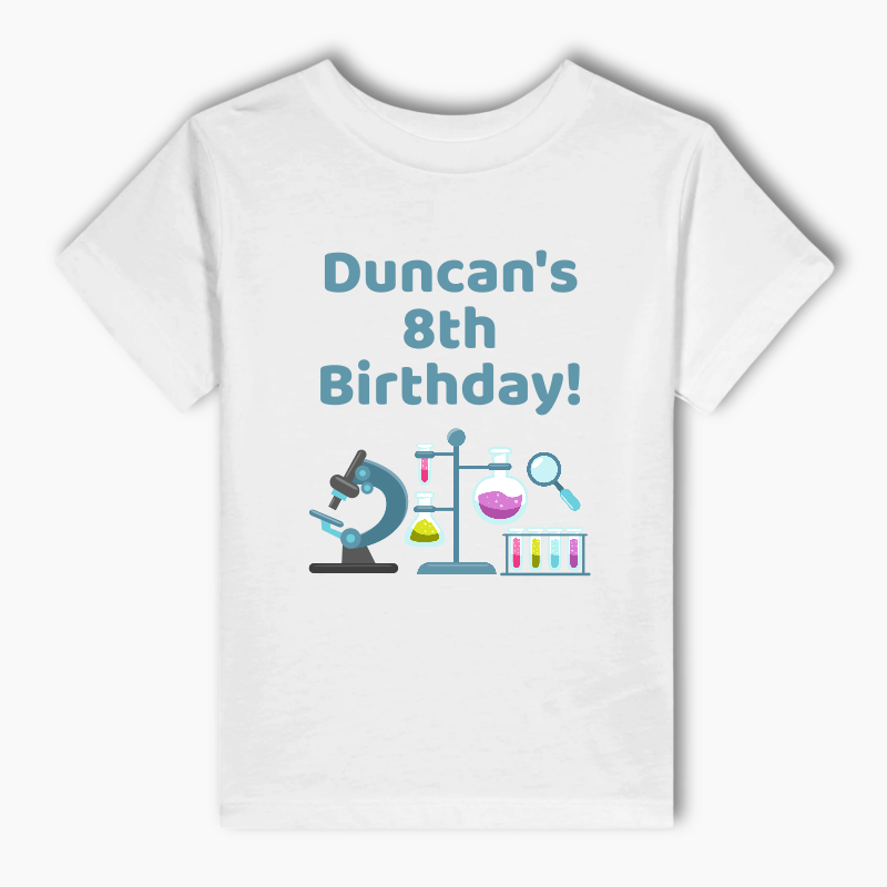 Personalised Science Party Kids T-Shirt