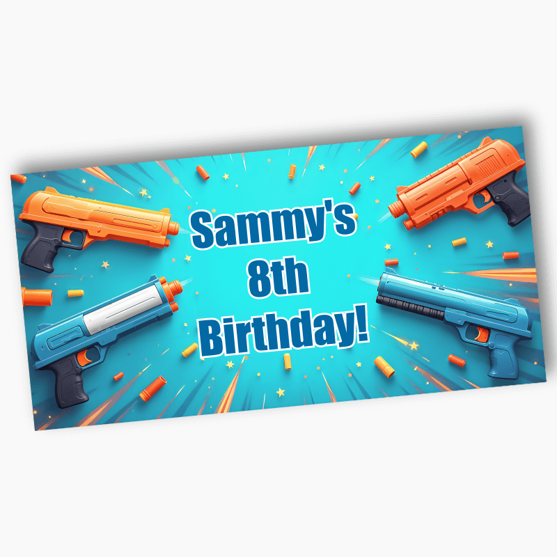 Personalised Toy Blaster Party Banners