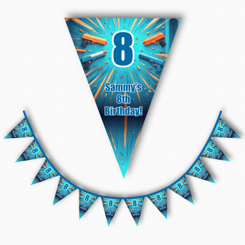Personalised Toy Blaster Party Flag Bunting