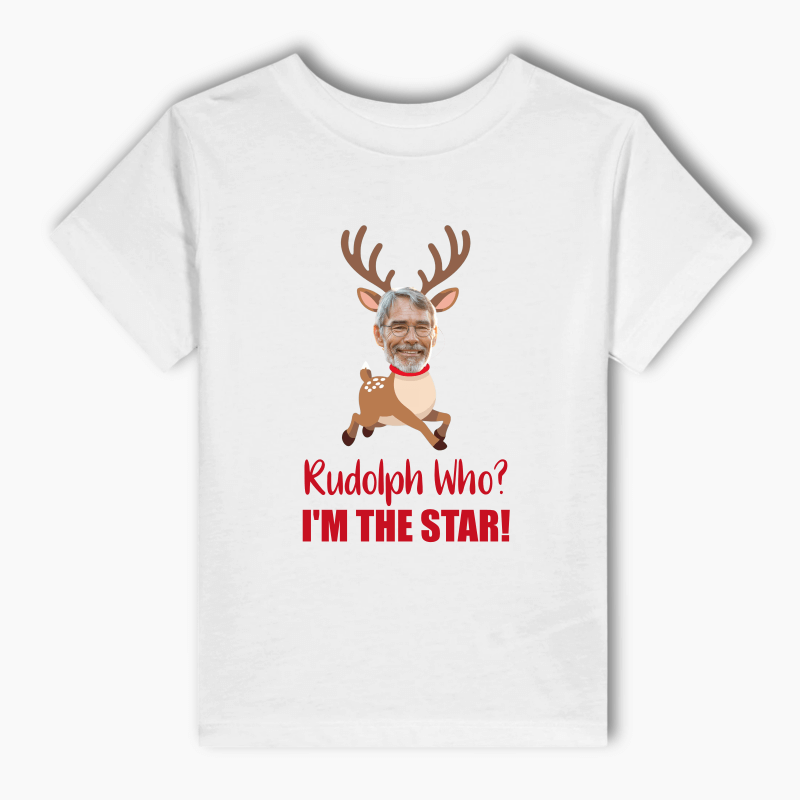 Personalised 'Rudolph Who?' Photo Adults T-Shirt